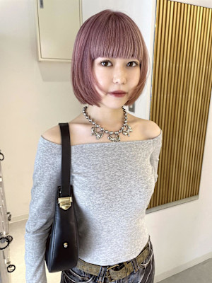 【rizu】#palepink #ボブ #ピンクカラー