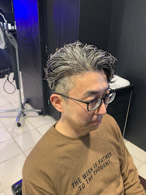 リバース×スパイラルパーマ×ラルフカール×ツーブロック