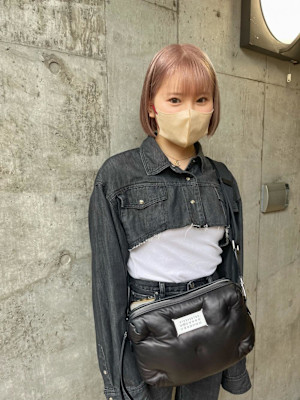 ミルクティーベージュ　グレージュ　タッセルボブ