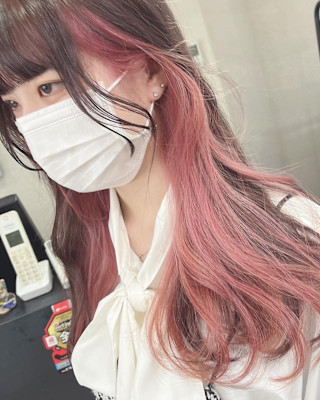 ピンクベージュインナーカラー成増地下鉄成増大山