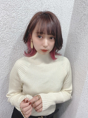 ピンクインナーカラーくびれヘア成増地下鉄成増大山