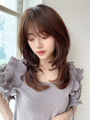 美髪/髪質改善/韓国/切りっぱなしボブ/フェイスレイヤー