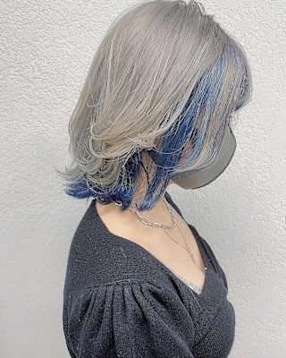 ホワイトベージュブルーインナーカラー成増地下鉄成増大山