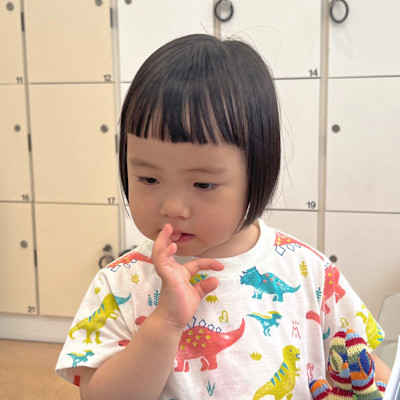 オン眉＋ぱつっとボブ♬キッズカット♪