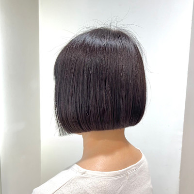 ピンクブラウン＋ぱつっとボブ♪