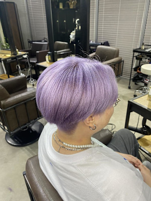 外国人風バレイヤージュ　ハイライトカラー　アッシュベージュ