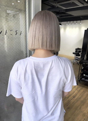 切りっぱなしボブ エアリーロング 美髪 ピンクブラウン