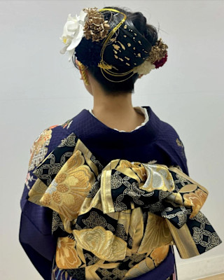 cropes辻堂谷川 成人式アップ 水引×艶ヘアセット