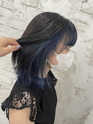 ネイビーブルーインナーカラー成増地下鉄成増大山