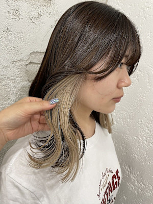 ミルクティーベージュインナーカラー成増地下鉄成増大山