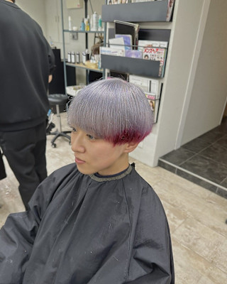 ホワイトシルバーアッシュエンドカラー成増地下鉄成増大山