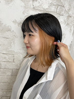 オレンジインナーカラー