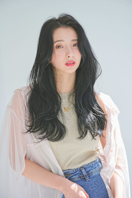 韓国風大人レイヤーブルーブラック