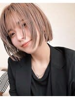 ハイトーンボブ/ベージュカラー