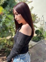 【U-fu】髪質改善ストレート+暖色系ピンクブラウン