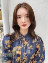 ブラウンカラー韓国風ヘア