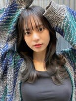 アッシュブラック/ブルーブラック/韓国風ヘア