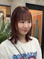 ウルフヘア/ピンクカラー/ピンクブラウン