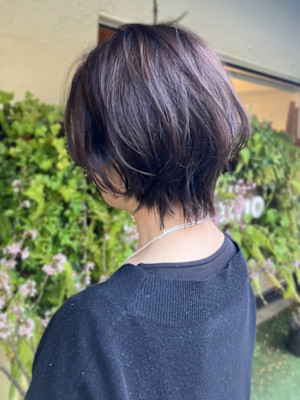 ニュアンスパーマ　大人ショート　20代30代40代　透明感