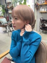 ミルクティーベージュ/マッシュウルフ/ダブルカラー