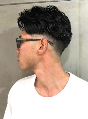 フェードカット×パーマスタイル　ニュアンスパーマ【札幌】