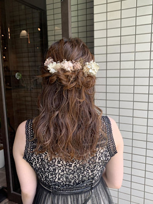 お呼ばれハーフアップ