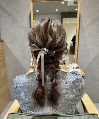 ツイン編み下ろしアレンジ