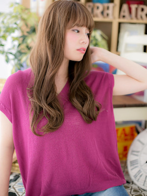 大人かわいい韓国風小顔抜け感エアリーロング　レイヤーロング