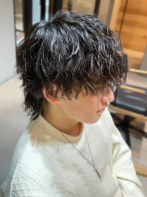 マッシュ　ウルフ　ツイストスパイラル　束感　モテ髪　アッシュ