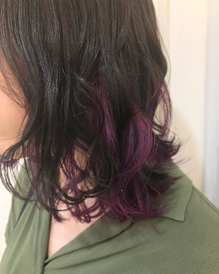 《crop es辻堂　阿部》くすみパープルデザインカラー