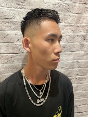 メンズ/スキンフェード/刈り上げ/ショート/黒髪/ワイルド