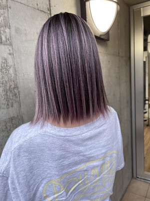 切りっぱなしボブ エアリーロング 美髪 ピンクブラウン