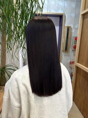 ぱつっとロング／ラベンダーブラック／髪質改善Xトリートメント