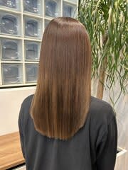 髪質改善トリートメント／ロングヘア／グレージュカラー