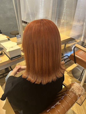パツッとボブ × ナチュラルオレンジ