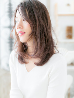 色っぽ大人かわいい☆アシンメトリーセミディ　斜めバング