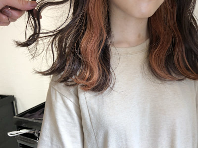 インナーカラー　オレンジ