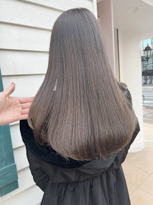 ロング透明感　グレージュ