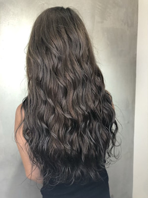 波巻き×グレージュ