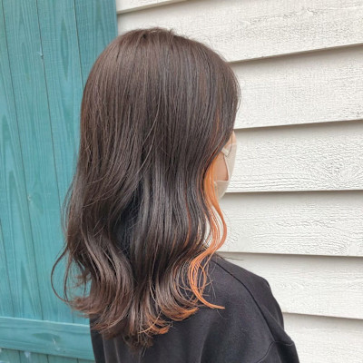 インナーカラー　オレンジ