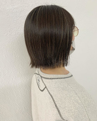 ハイライトカラー/ボブ/白髪ぼかし