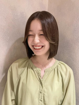 切りっぱなしボブ/羽バンク/ナチュラルブラウン/齋藤