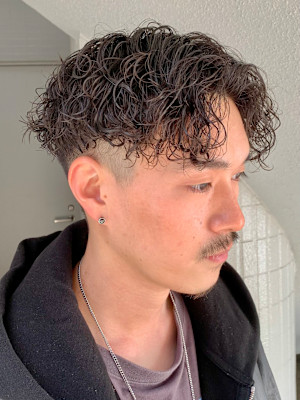 アッシュブラック/カルマパーマ/ベリーショート