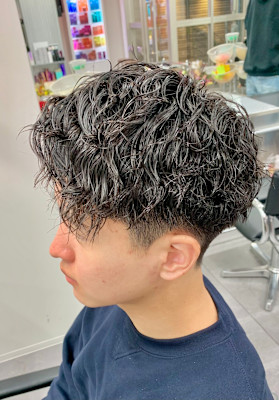 波巻きスパイラルツイストスパイラルパーママッシュメンズヘア
