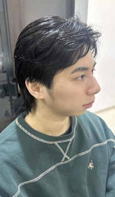 毛流れパーマ　ダウンパーマ