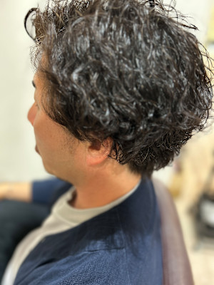 波巻きパーマ　波巻きスパイラル　メンズパーマ