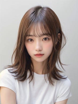 大人可愛い20代30代40代小顔ウルフレイヤーボブ丸みショー