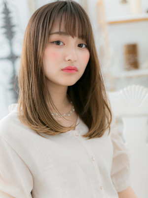 外国人風ダブルカラー大人かわいいハイライト　ヘルシースタイル