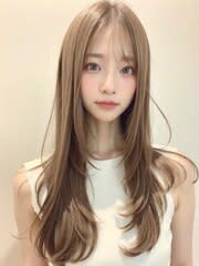 くびレイヤーエモージュカールセミディシアーカラー姫カット