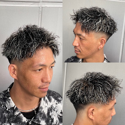 スキンフェード×ホワイトメッシュ